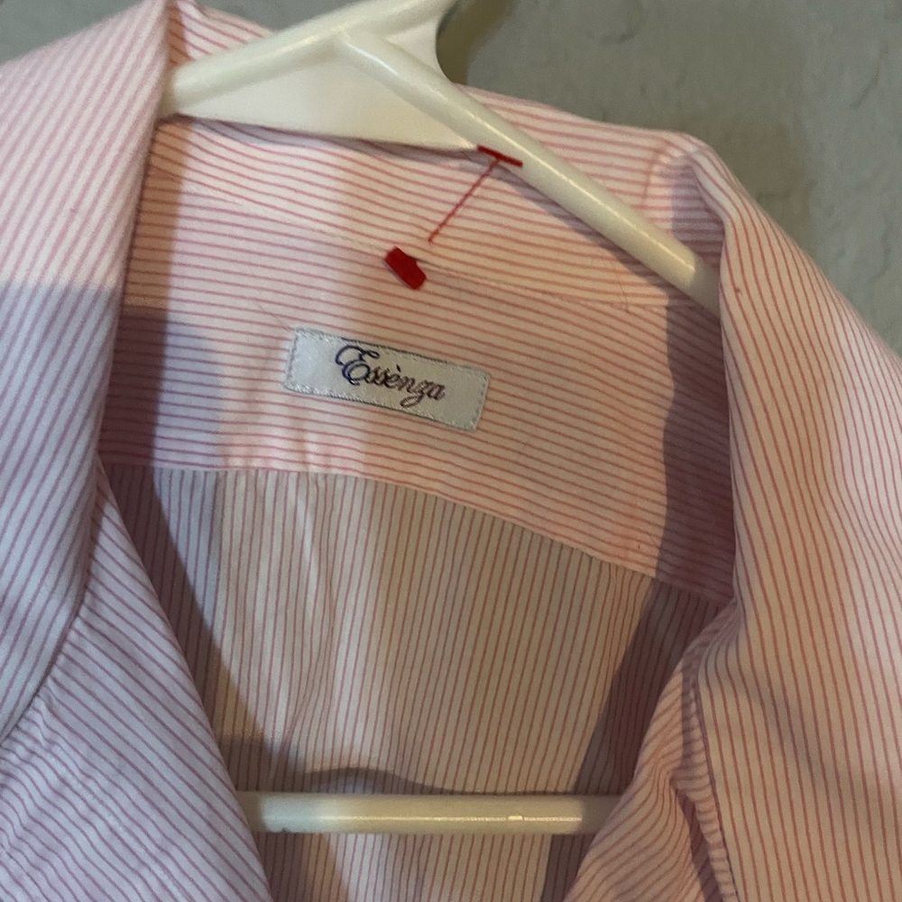 White/Pink striped button up